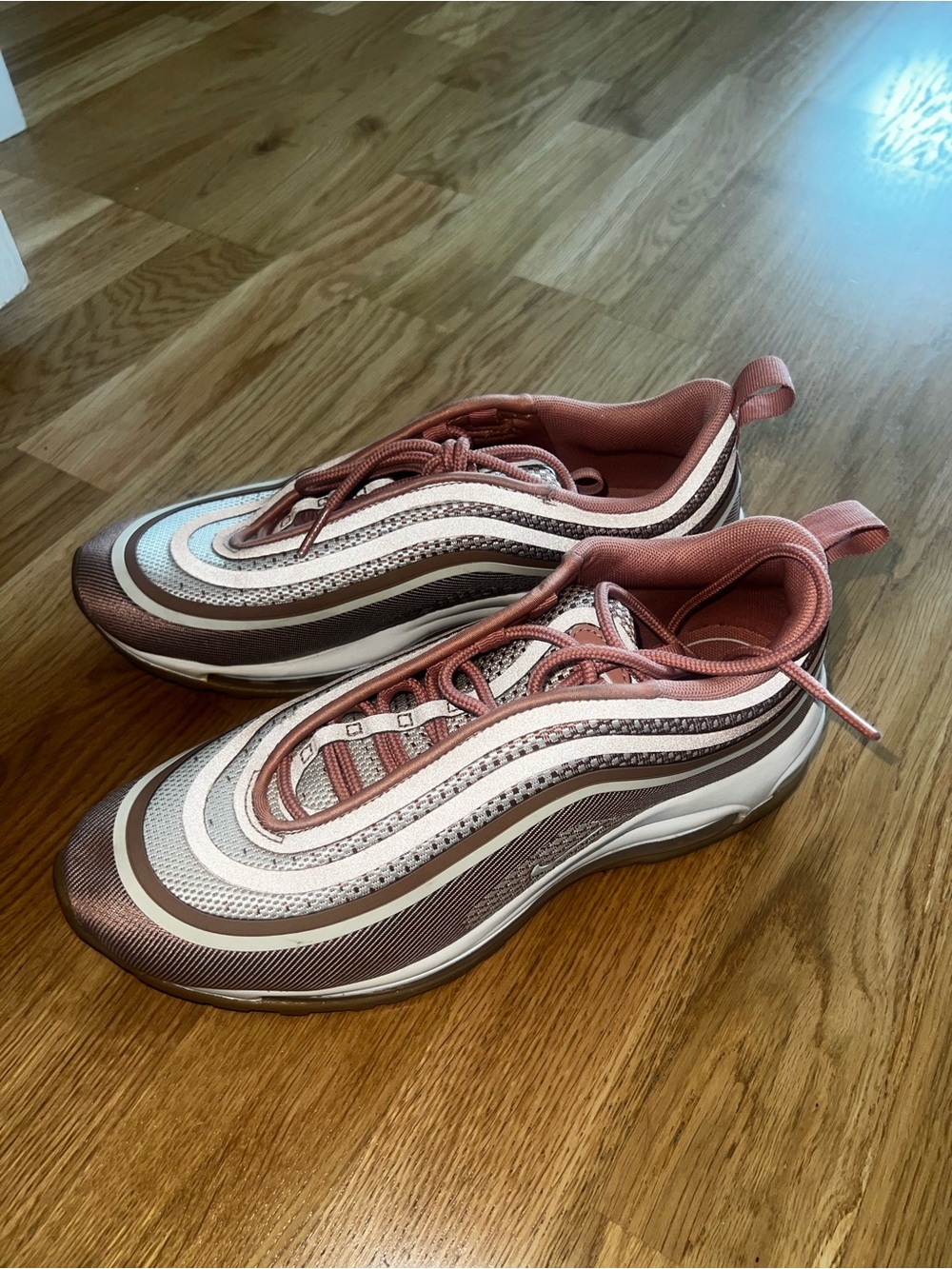 Nike Women's Pink and Brown Layered Running Sneakers